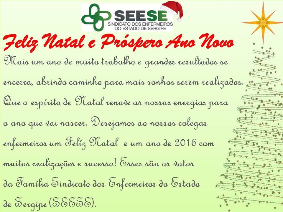 FELIZ NATAL!!! | Seese - Sindicato dos Enfermeiros do Estado de Sergipe