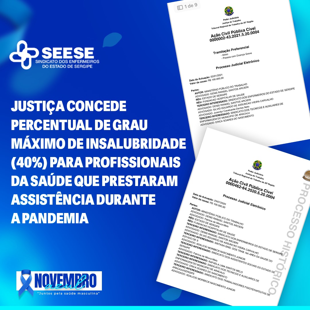 Justiça concede percentual de grau máximo de insalubridade 40 para